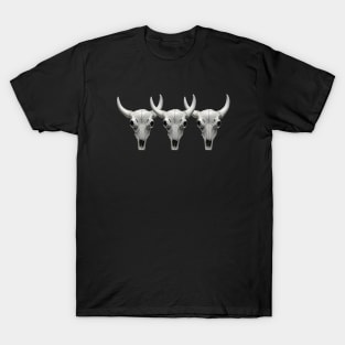 Cow Steer Skull , triple Photograph T-Shirt